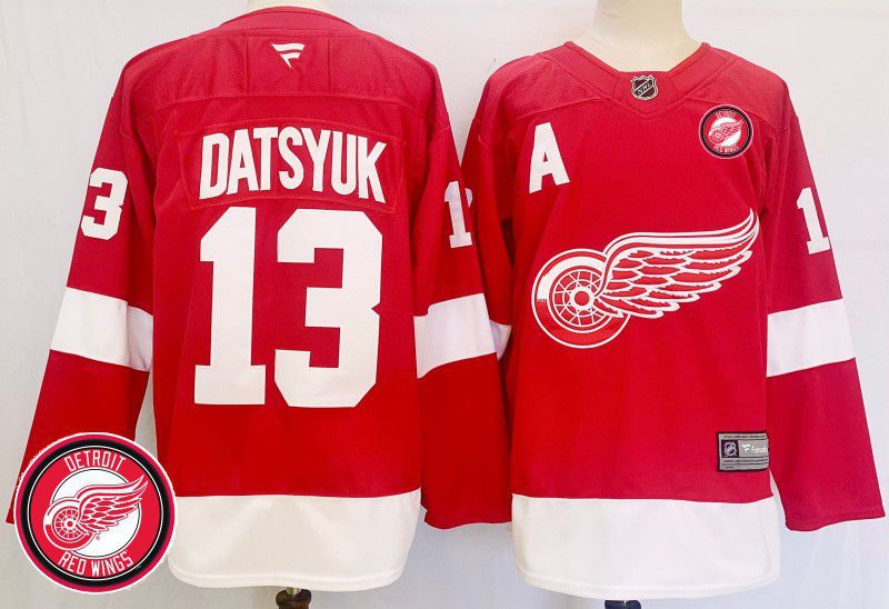 Men Detroit Red Wings #13 Datsyuk Red Fanatics 2025 NHL Jersey style 3->detroit red wings->NHL Jersey